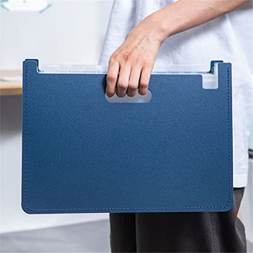 HBJWOV 13 Pockets Expanding File Folder A4 Organizer Document Paper Storage Holder School Office Supplies(Blue)