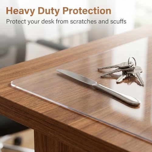 27x72 Inch Office Desk Blotter Mat Clear Plastic Table Protector Cover Pad PVC Transparent Topper Surface Proection Pad Anti Scratch Table Mat Glass Dinner End Easy Clean