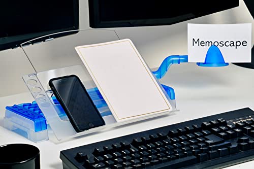 MemoScape Adjustable in-Line Document Holder for Typing | Reduces Neck Strain, Improves Focus, Boosts Desk Organization, and Workflow | Paper Holder Stand for Desk and Home Office - Blue (VUR 3020)
