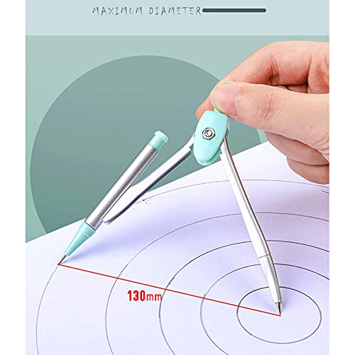 DUHTFCY Math Geometry Kit Set Professional Drawing Set, Compass Set, Student Geometry Math Set, Multifunctional Stationery (Pink)