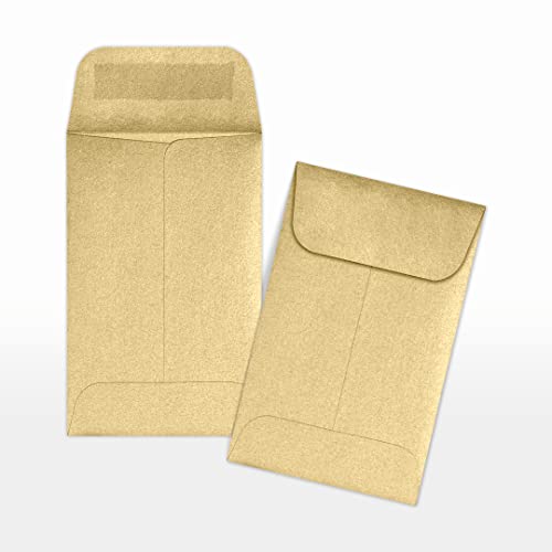LUXPaper #1 Coin Envelopes | 2 1/4" x 3 1/2" | Blonde Metallic | 80lb. Text | 500 Qty