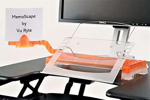 MemoScape Adjustable in-Line Document Holder for Typing | Reduces Neck Strain, Improves Focus, Boosts Desk Organization, and Workflow | Paper Holder Stand for Desk and Home Office - Orange (VUR 4060)