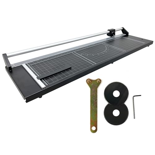 HQHAOTWU Paper Cutter Rotary Paper Trimmer with Sliding Blade Portable Paper Slicer Cutter 36" Craft Paper Cutter Manual Paper Cutting Tool with Clear Angle Line for Cutting Label Paper Film Photo