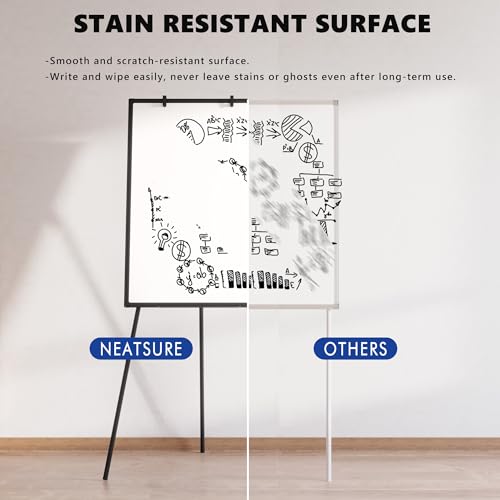 Large Whiteboard Easel with Stand, 36" x 24" Portable Standing Magnetic Dry Erase White Board, 3' x 2' Tripod Height Adjustable Flip Chart Easel for Home Office Classroom School, Black