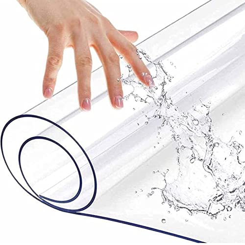 WTCBQC - PVC Chair Mat for Hard Floors Waterproof Wear-resistant Easy to Clean Floor Protection Mat Tile Protection Mat Suitable for Home and Office,31.5/39.4/47.2/ 140cm Wide (Color : Clear