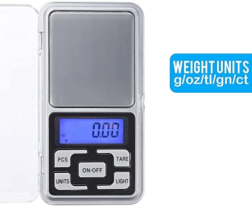 JHNKOJ Mini Electronic Scales 0.01G/0.1G Pocket Digital Scale for Gold Sterling Silver Jewelry Balance Gram Weight Scale for School Travel,500G/0.01G