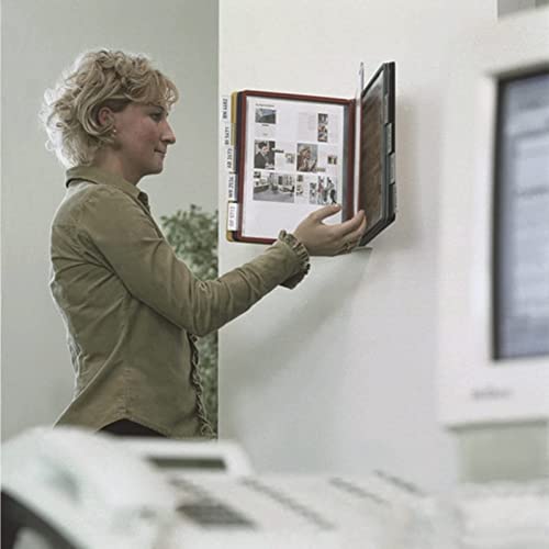 NUHSLF Wall Mount Reference Organizer - Catalog Display Rack, 10 Double-Sided Panels Wall Mounted Reference System, A4 Letter Size, Assorted Colors, PVC and Metal Document Organ(Multicoloured)