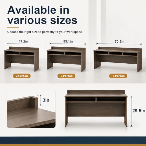 Fshineleaf 47" Conference Table, 2 Person Training Table with Storage