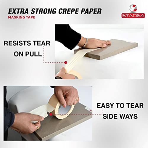 STADEA 2 Inch Wide White Masking Tape General Purpose Multi Surface High Performance Roll 55 Yard Long - Pack of 24