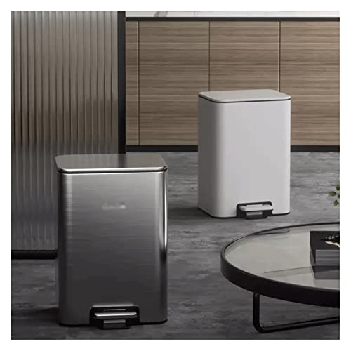 FYorbitH Wastebasket Dispenser Living Room Office Waste Paper Basket with Cover(Silver,15l)