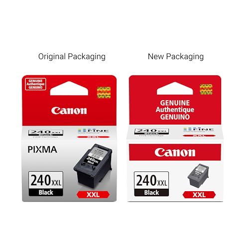 Canon PG-240 XXL Genuine Black Ink Cartridge, Compatible with MG2120/3120/4120, MX512/432/472/372/392/522/532/452, MG2220/3220/4220/3520/3620, TS5120