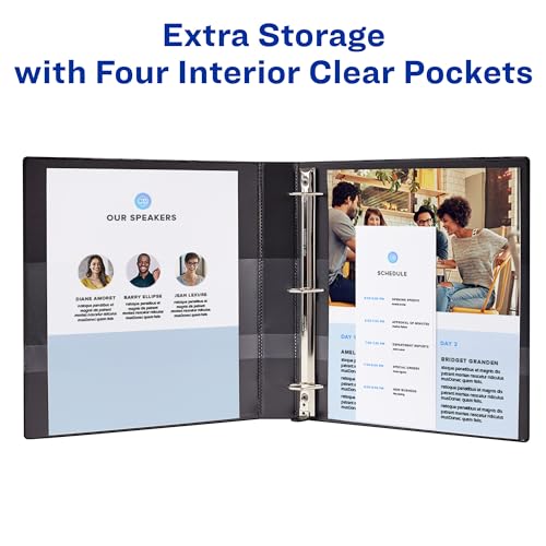 Avery Heavy-Duty View 3 Ring Binder, 1.5" Slant Rings, 4 Mint Binders