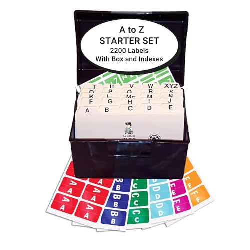 Alphabet Labels for File Folders, A to Z Desk Set with File Box and Indexes, Doctor Stuff, 2200 Labels, Compatible with Smead -Z Acc/ACCS - SMAM Alpha Stickers Series, Medical Chart Color Code Labels