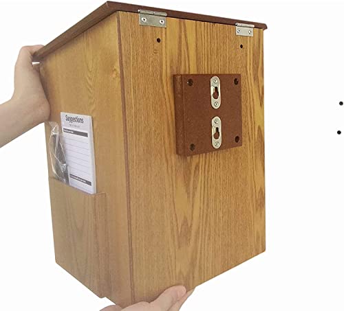 ZEELYDE Donation/Charity/Suggestion Box,Wall Mounted/Free - Standing Dual Use Mailbox Solid Wood Collection Donation Box Church Offering Coin Collection Fundraising Box