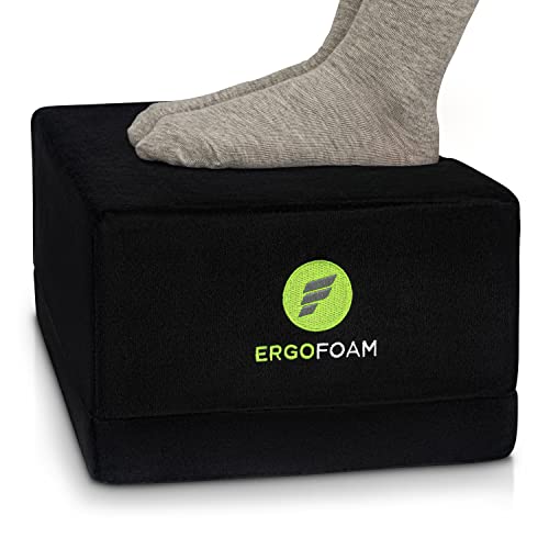ErgoFoam XL Foot Rest for Under Desk at Work for Stools & High Chairs Chiropractor-Endorsed 2in1 Adjustable Under Desk Footrest Ergonomic High-Density Compression-Resistant Foam Nonslip Foot Rest