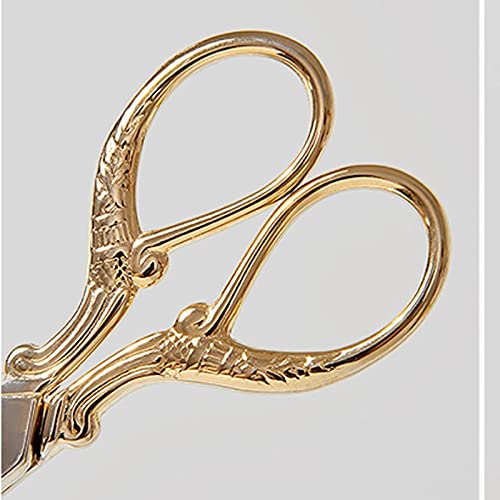 DSWMY Craft Scissors, Craft Scissors Pack Antique Vintage Style Cutting Tool for Embroidery Cross Stitch Sewing and Office Use Rose Gold Small
