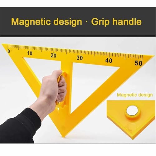 ZXKLXYY Drafting Tools Magnetic Whiteboard Geometry Set, Classroom Ruler for Enhanced Learning - Includes Compass, Triangle, and Ruler - Easy to Attach to Blackboard