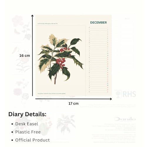 2025 Calendar RHS Month to View Nature Desk Easel Official Product