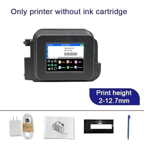 SHIHUANI 12.7mm Portable Mini Inkjet Printer with Fast Dry Ink for Logo Expire Date QR Barcode(Without Ink,AU)