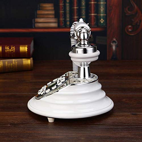 QUANGJN Phone European Telephone Retro Old Villa Antique Telephone Home Wired Landline New Mahogany Metal Bracket Leather Rope