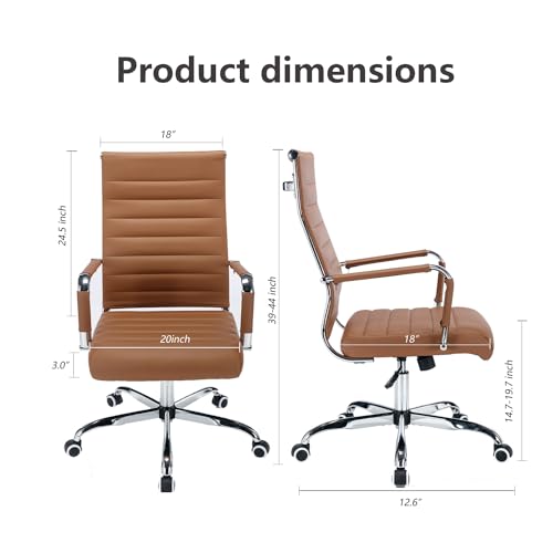 Seanail Office Desk Chair Leather, Conference Room Chairs with Wheels, Modern Executive Computer Guest Chairs with Arms.