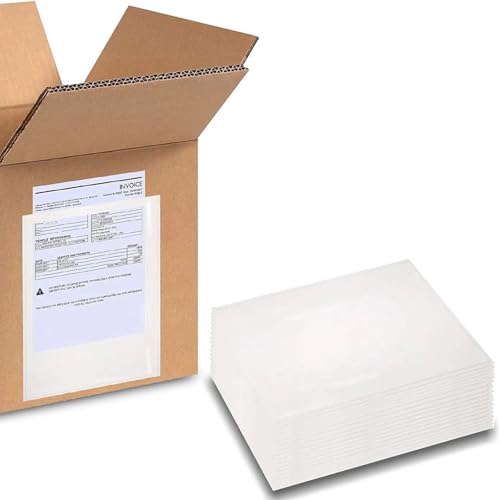 PSBM 1000 PCS 7 x 10 Inch Clear Blank Packing List Envelopes, Shipping Documents Pouches/Sleeves for Mailing Labels, Invoices, Documents and Packing Slips
