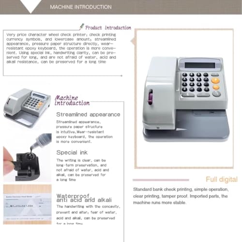 Check Printer, Calculator with Tape Print Out, 14-Digit LCD,