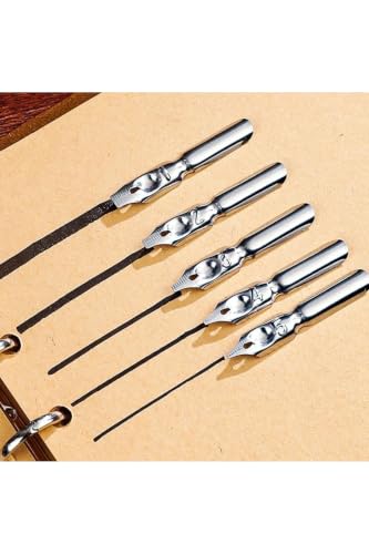 SODEF Professional Calligraphy Divit Inkwell Pen Set with 5 Nibs, Wax Seal, Stamp & VIP Box - Gray