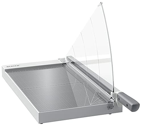 Leitz Precision Office Paper Cutter A3, Guillotine, Cuts 15 Sheets, 457mm Cut Length, Precision Steel Blade, Premium Glass Base, Alignment Guide with Edge Glow & Blade Guard, 90220000