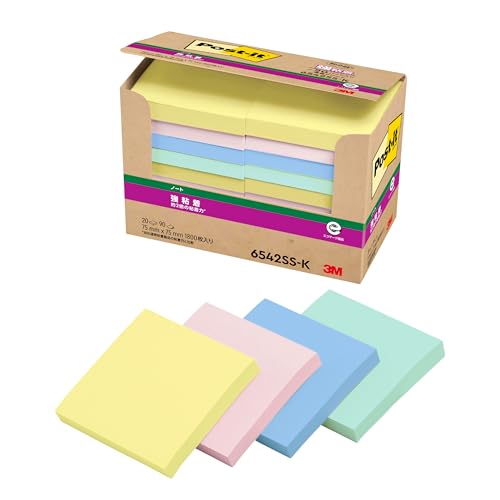 Post-it strong adhesive note 75x75mm 90 sheets x20 or four-color color mixing 6542SS-K