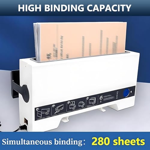 SIMPLEusQ Electric Hot Melt Binding Machine, A4 Thermal Cinch Binder,with Cooling Rack,Book Ridge Binding Kit,for Document, Contract