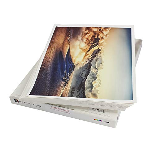 Crystalline Satin Bright White, Poly-Cotton Inkjet Canvas 17in x 22in, 25 Sheets Makes Color and Contrast Art Pop With Its Exquisite Satin Finish