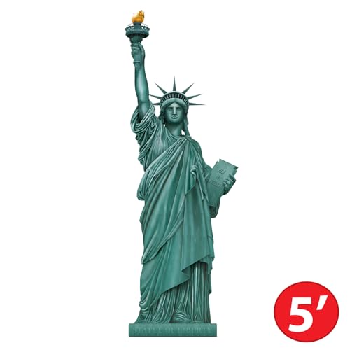 Beistle Statue of Liberty Cutout Decorations – 18” Patriotic Silhouette Wall Décor, Cardstock Americana Party Supplies, July 4th Independence Day Classroom Holiday New York Theme Decorations, 2 Pack