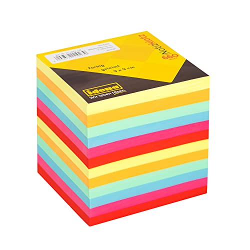 IDENA 311023 Memo Pad Plain Gummed Square Plant Pot 9 x 9 x 9 cm, 80 g/m², Approx. 700 Pages, Colour