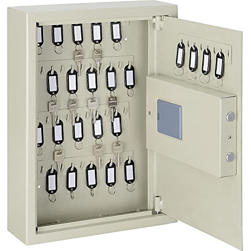 Global Industrial Key Cabinet, Electronic, 48 Keys, 12x4x17-3/4, Sand