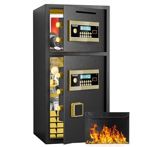 Dawn 6.0 Cubic Feet Large Double-Door Coin-Operated Digital Security Safe - Fireproof & Waterproof Bag Included, Hidden Code Function for Home, Office & Hotel Use