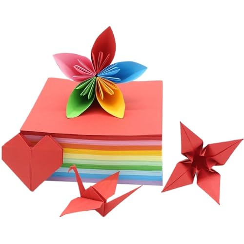 Colored Cardstock 500Pcs Double Sided Folding Origami Paper Scrapbooking Materialle Cardstock For Card Making Wish DIY Jewelry Tools(25cmx25cm)
