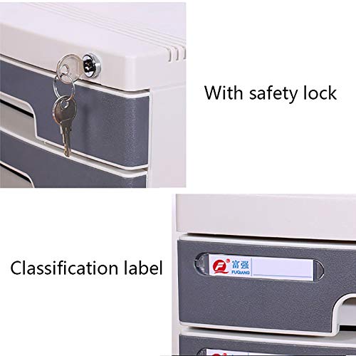 noxozoqm Flat File Cabinet, Drawer Organizer 2/3/4/5 Layers, with Lockable Environmentally Friendly Plastic, Classification Tags Improve Work Efficiency. (Size : 5 Layers)