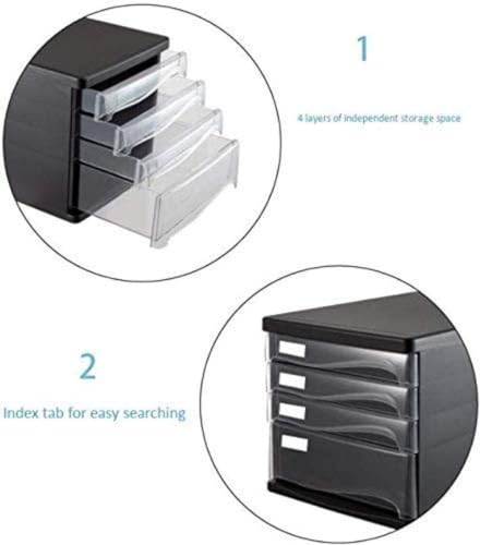 SDVantage File Cabinet 5 Drawers Plastic Drawer Unit Office Paper Classification Cup Cabinet Storage Organizer (Black)