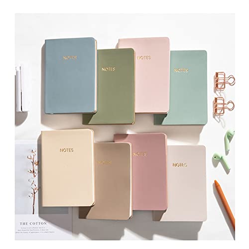 ASWRTYJO 80 Sheets Color A6 Pocket Pu Notebook Agenda Journals Diary Notepad Planner School Meeting Stationery Learn(Style G)