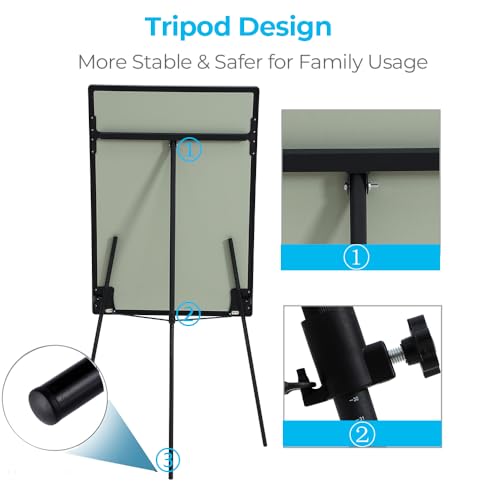 Magnetic Whiteboard Easel Dry Erase Board with Tripod Stand, 36"x24", Black