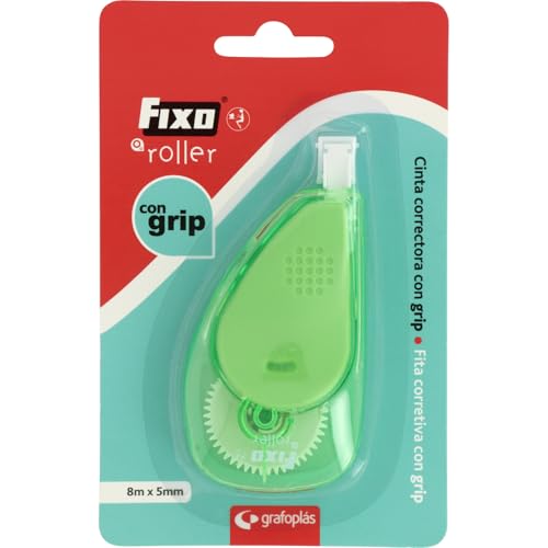 Fixo Roller - 12 Pack Side Correction Tapes Extra Long 8m x 5mm Ergonomic with Extra Strong Grip Instant Writing Perfect Office School Supplies