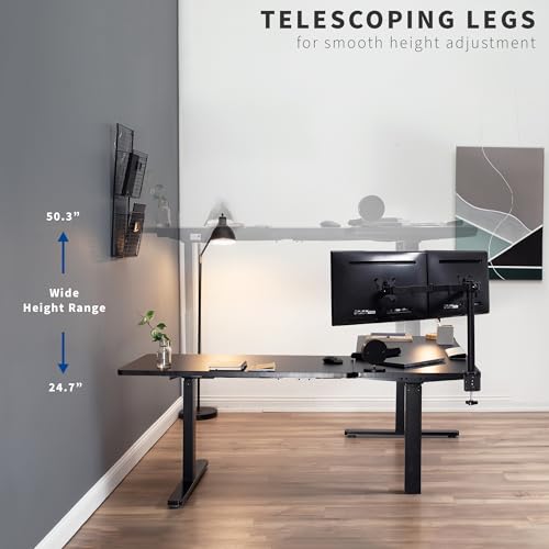 VIVO Reclaimed Wood 67 x 60 in Corner Standing Desk, DESK-KIT-3E6WP