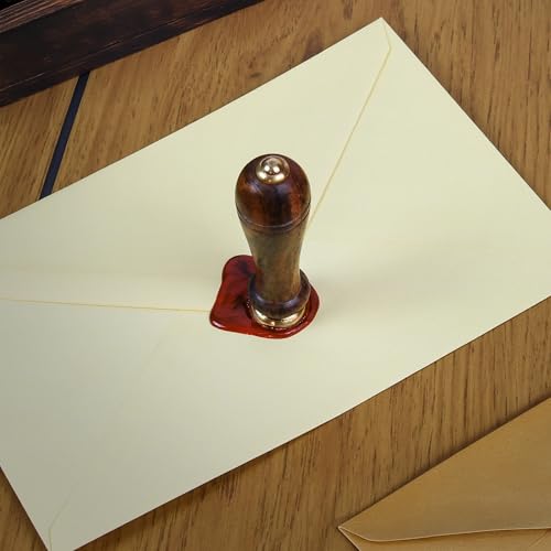 Letter Stamp Wax Seal Kit - Wooden Box with Pot, Sticks and Burner Wood Handle Seal Stamp Star Head - Ideal for Wedding Gift Invitation, Birthday Letter Envelope Sealer Set - 6" Wax Kit Gift Set