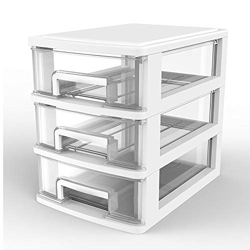 noxozoqm Desktop Filing Cabinet - 2/3/4 Layer Drawer, Cosmetic Storage, File Cabinets, for Desktop Office Supplies, Vanity, Kitchen and Home. (Size : 3 Layers)