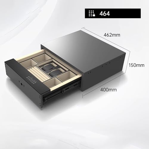 OREKPOT Password Drawer Safe Steel with Digital Keypad, Auto-Eject, Soft Lining, for Home Nightstand Jewelry Rings Watches Valuables Organizer,400mm