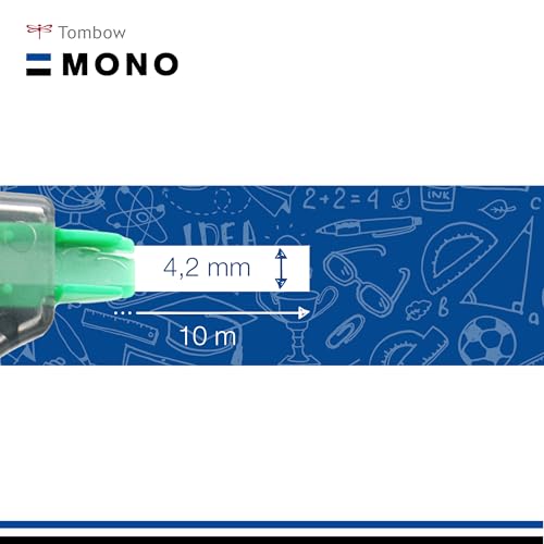 Tombow 315030 Mono Correction Tape in Clear Roller Case 4mmx10m Ref CT-YT4 [Pack 10]