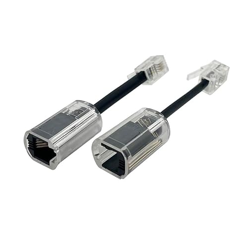 Coorle One Way Telephone Splitters RJ45/RJ11/RJ25/RJ9 Male to Female Cable 8P8C 6P6C 4P4C Telephone/LAN Wall Adaptor Separator Black for Landline 10-Pack (4P4C-Rotatable)