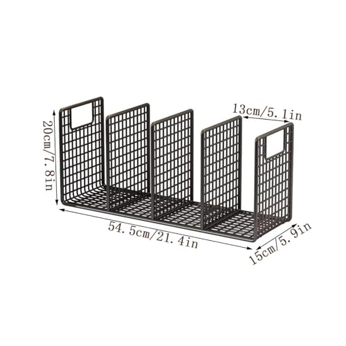 Storage Shelves Desktop Multi-Tiered Simple Bookshelf Iron Storage Rack with Handle Organizer