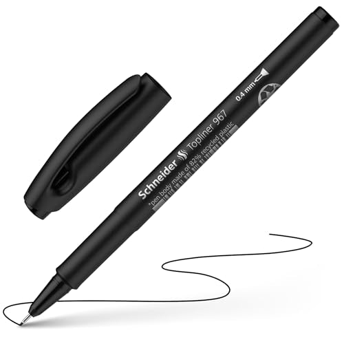 Schneider Topliner 967 Fineliner 0.4mm, Box of 10, Black (9671)